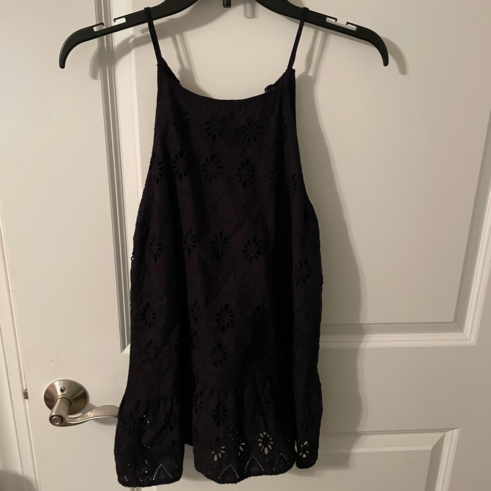 Black Floral Tank Top